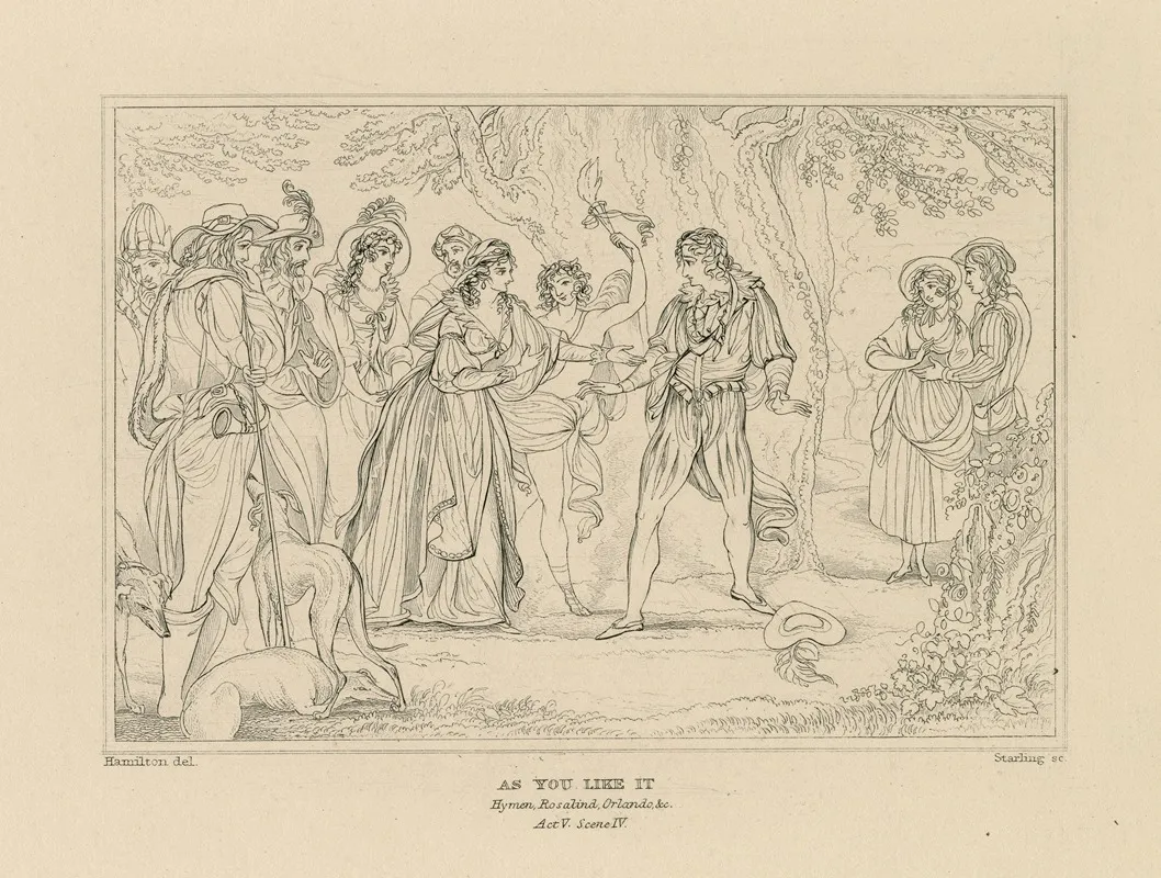 As You Like It Hymen Rosalind Orlando C Act V Scene Iv Wall Art by William Francis Starling - High-Resolution Digital Print