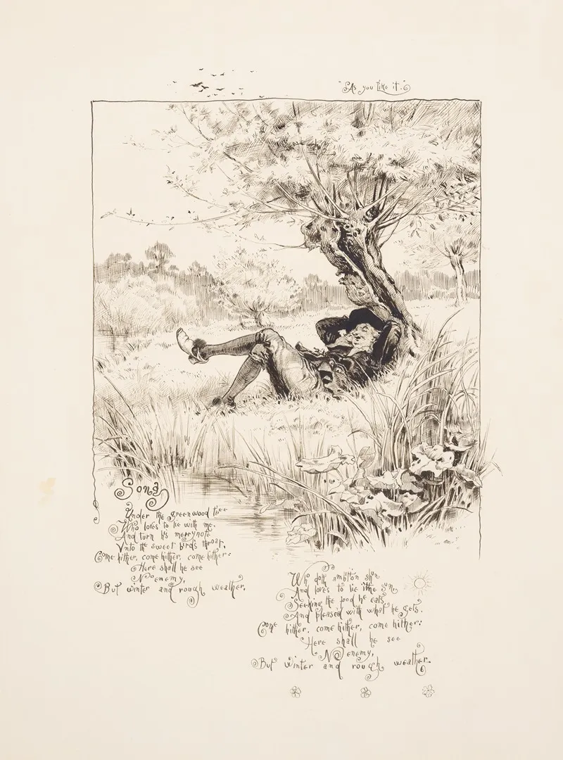 As You Like It Song Under The Greenwood Tree Wall Art by Paul Hardy - High-Resolution Digital Print
