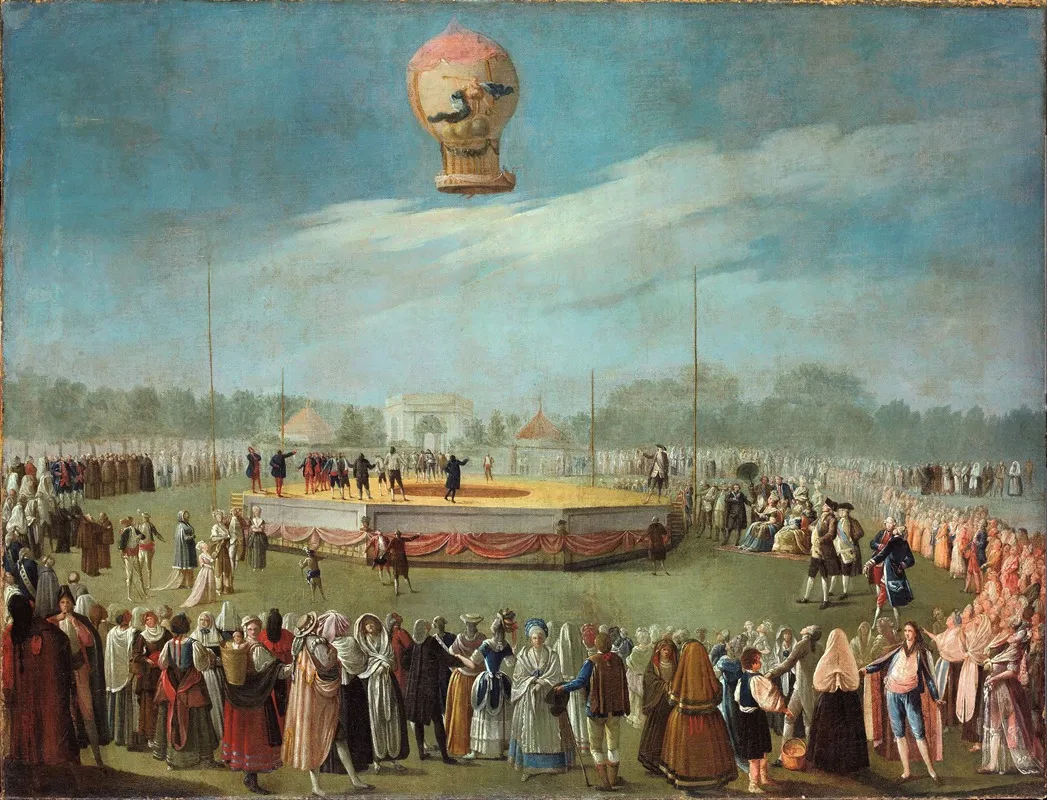 Ascenso De Un Globo En Presencia Del Rey Carlos Iv Y De Su Corte Wall Art by Antonio Carnicero - High-Resolution Digital Print