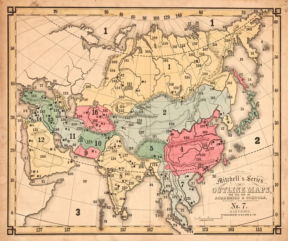 Asia 4 Wall Art by Samuel Augustus Mitchell - High-Resolution Digital Print