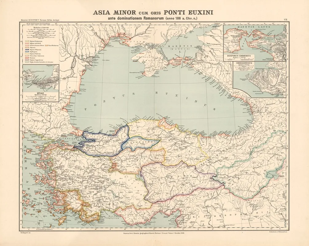 Asia Minor Cum Oris Ponti Euxini Ante Dominationem Romanorum Anno 188 A Chr N