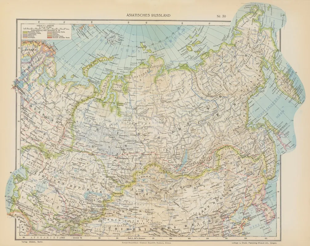 Asiatisches Russland Wall Art by Geographisches Institut der Flemming-Wiskott - High-Resolution Digital Print