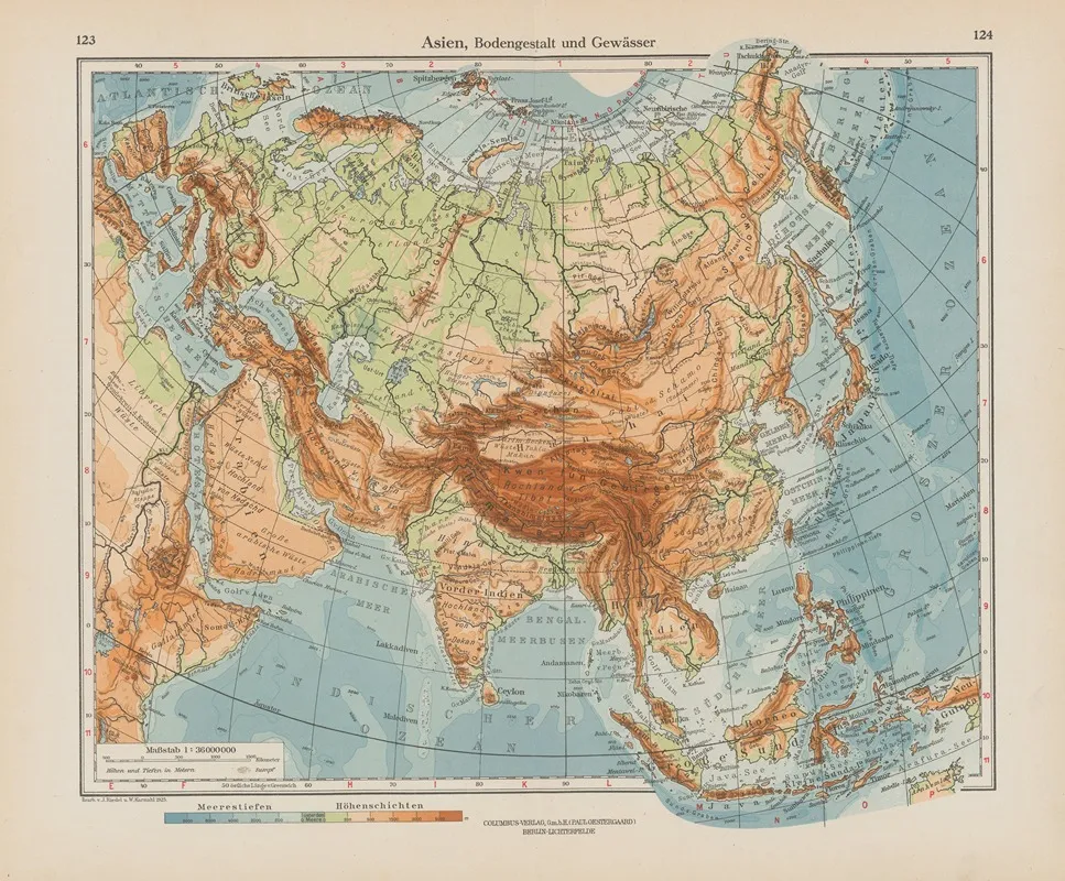 Asien Bodengestalt Und Gewasser Wall Art by Ernst Friedrich - High-Resolution Digital Print