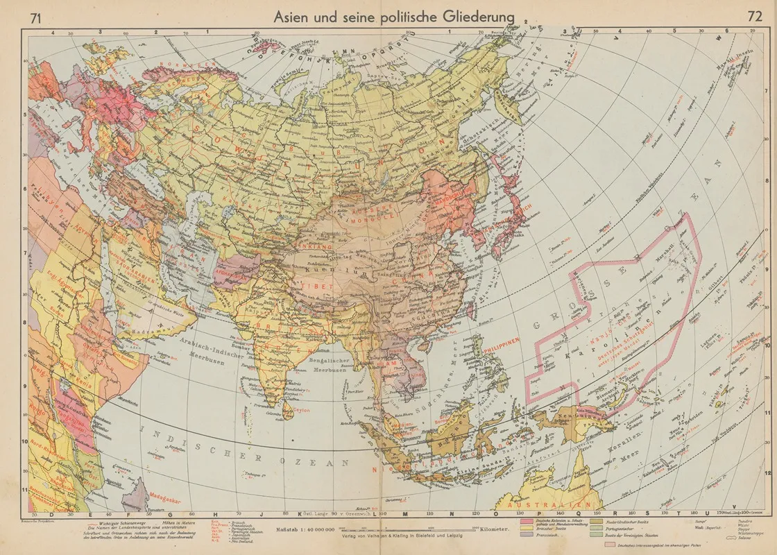 Asien Und Seine Politische Gliederung Wall Art by Wolfgang Preuss - High-Resolution Digital Print