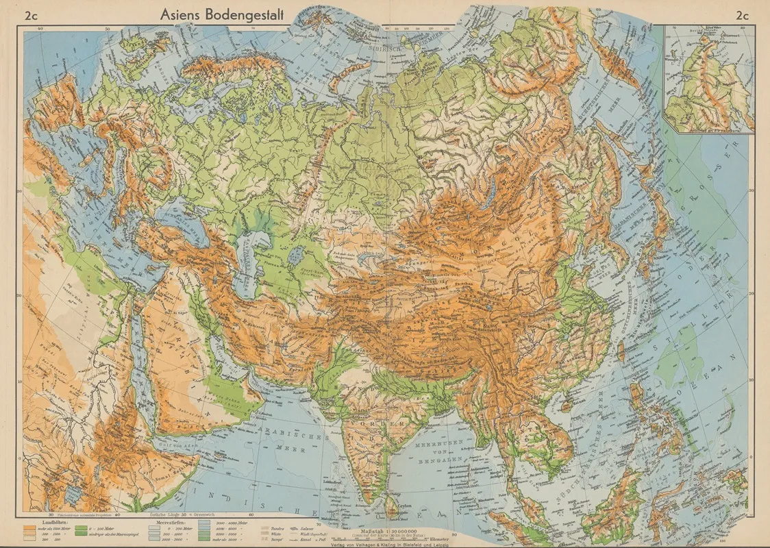 Asiens Bodengestalt Wall Art by Wolfgang Preuss - High-Resolution Digital Print