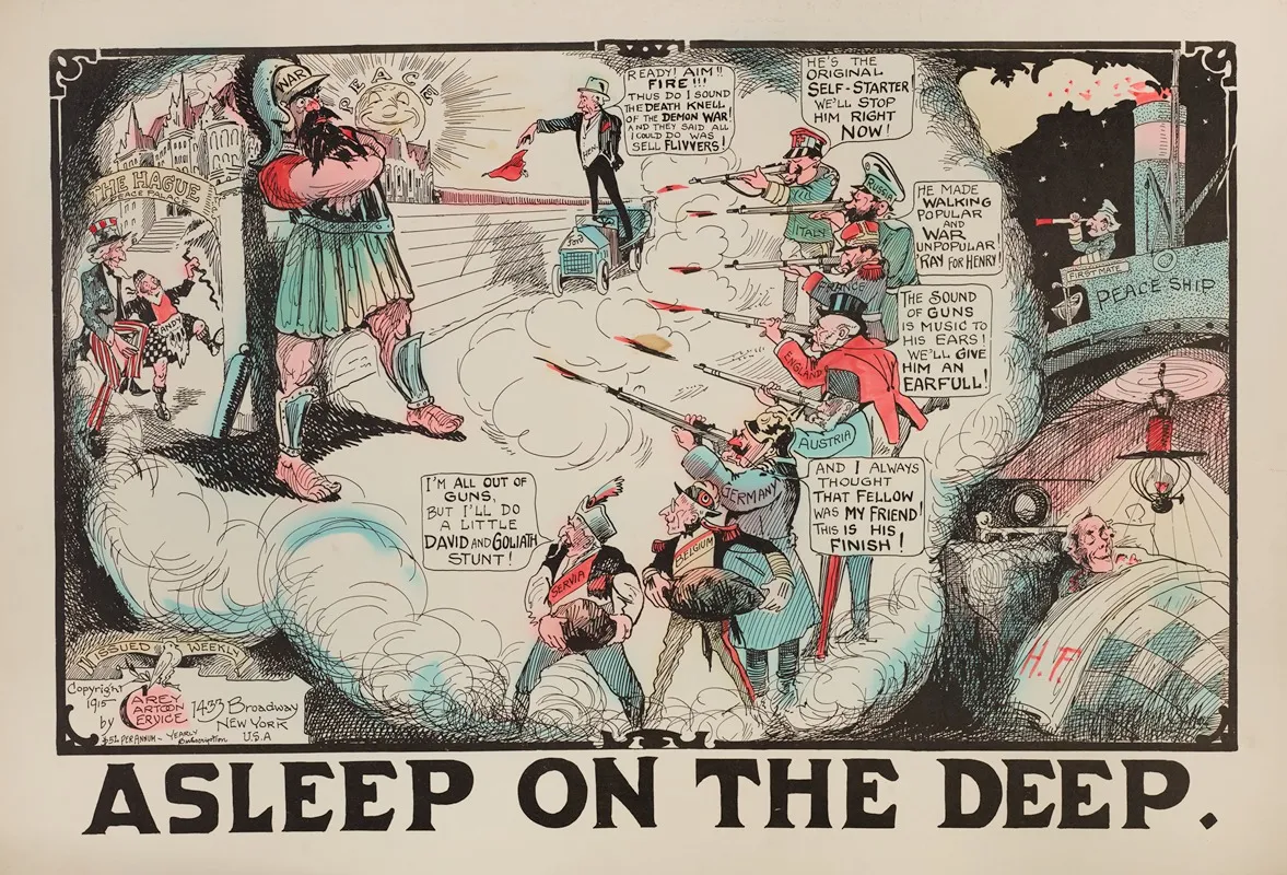 Asleep On The Deep Wall Art by Carey Cartoon Service - High-Resolution Digital Print