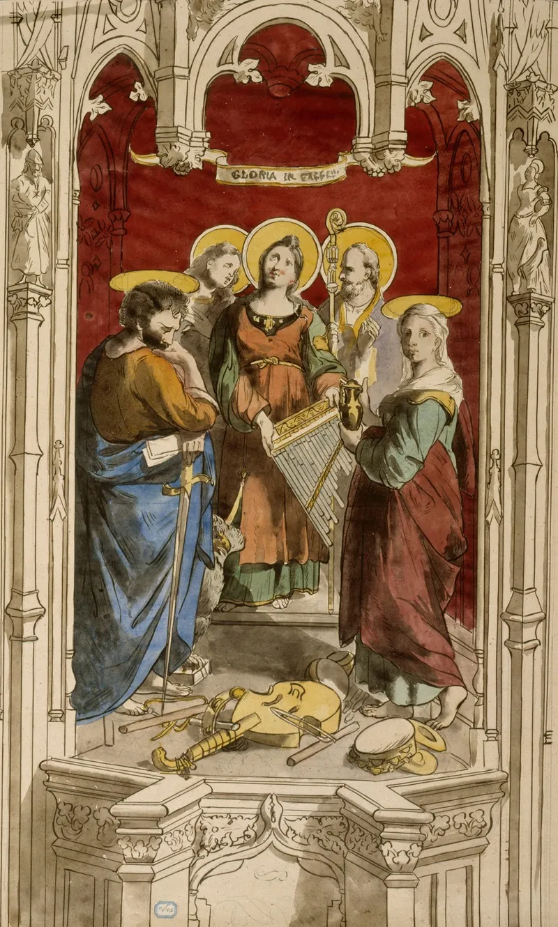 Assemblee De Saints Dans Un Decor Darchitecture