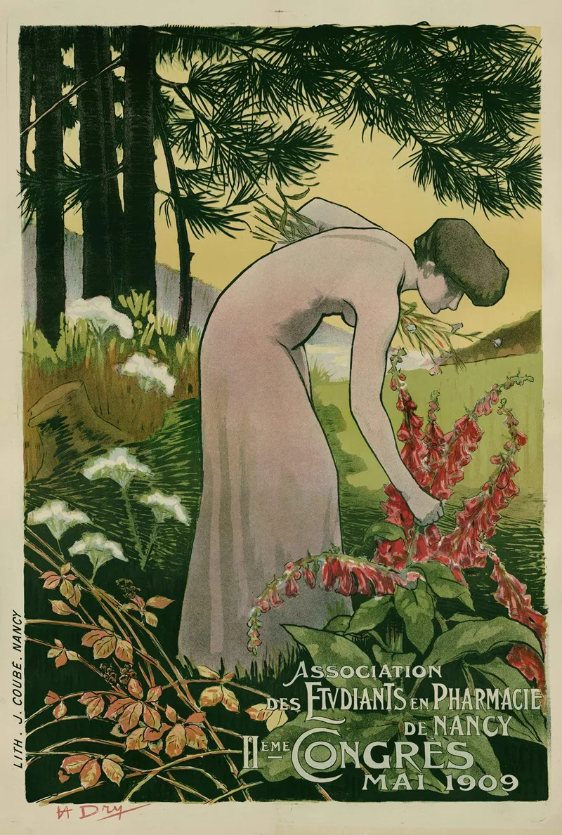 Association Des Etudiants En Pharmacie De Nancy Iieme Congres Mai 1909 Wall Art by Henri-Charles-Jean-Marie Hogard - High-Resolution Digital Print