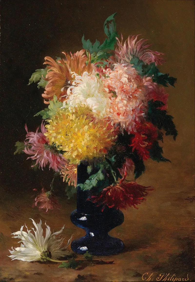 Asters In A Vase 2 Wall Art by Charles Philipard - High-Resolution Digital Print