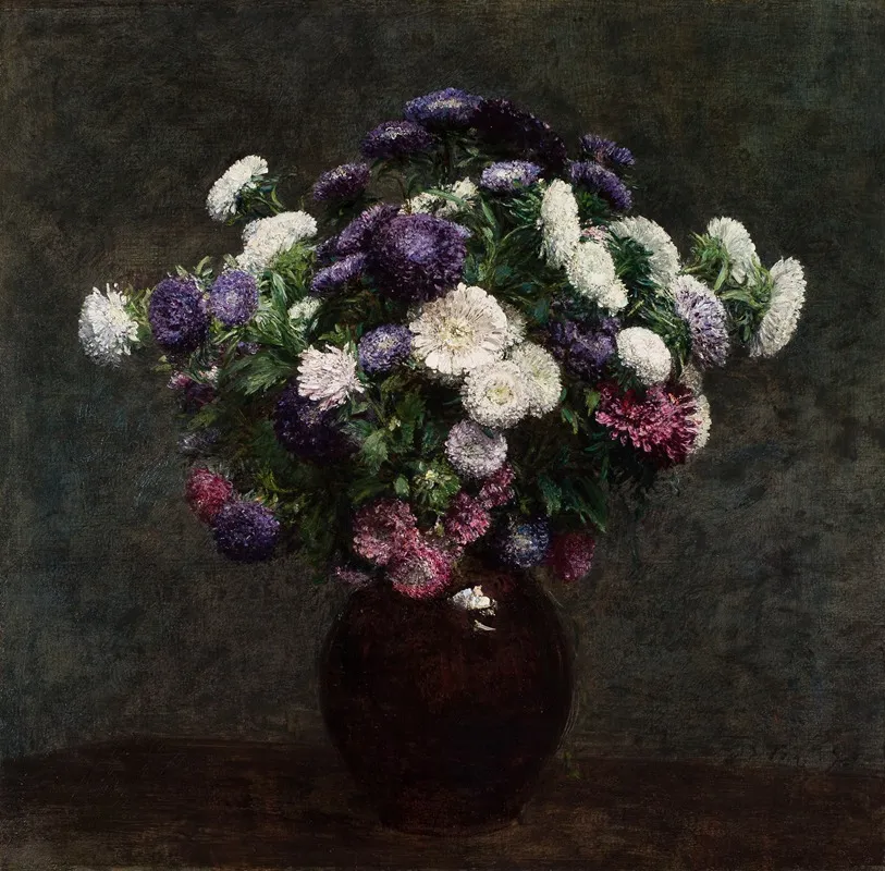 Asters In A Vase 3 Wall Art by Henri Fantin-Latour - High-Resolution Digital Print