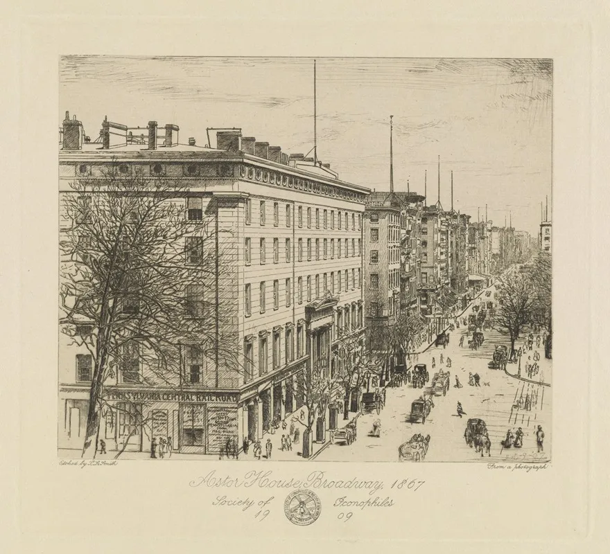 Astor House Broadway 1867 Wall Art by Sidney Lawton Smith - High-Resolution Digital Print