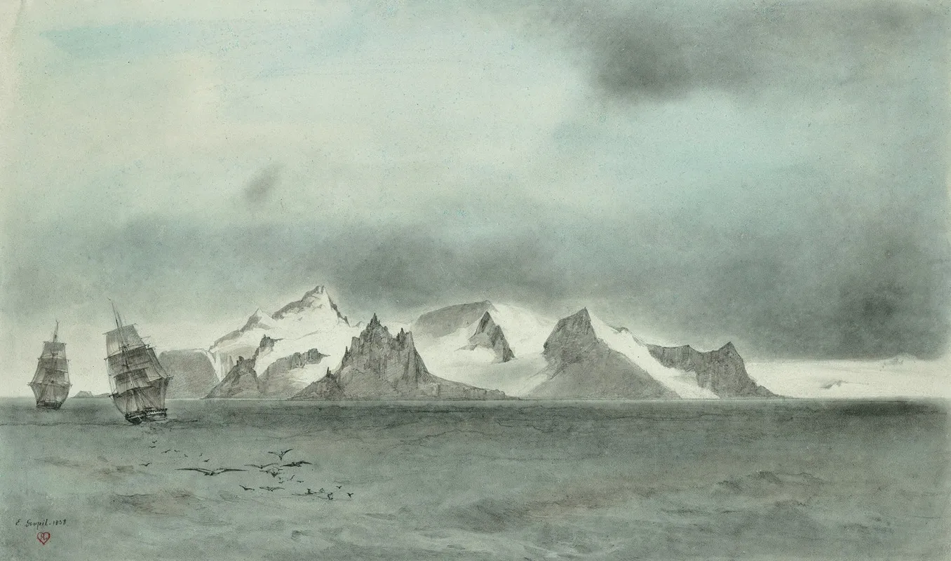 Astrolabe And Zelee Off Elephant Island Wall Art by Ernst Goupil - High-Resolution Digital Print