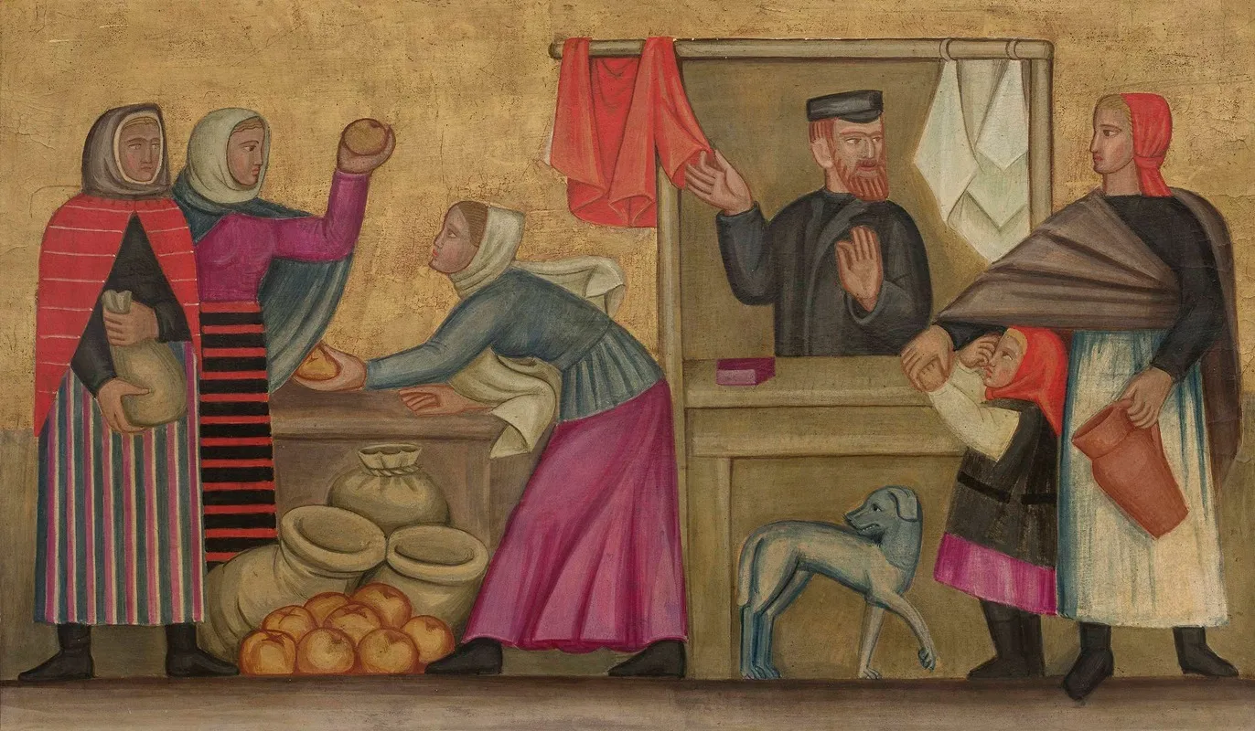 At A Market Wall Art by Helena Schrammówna - High-Resolution Digital Print
