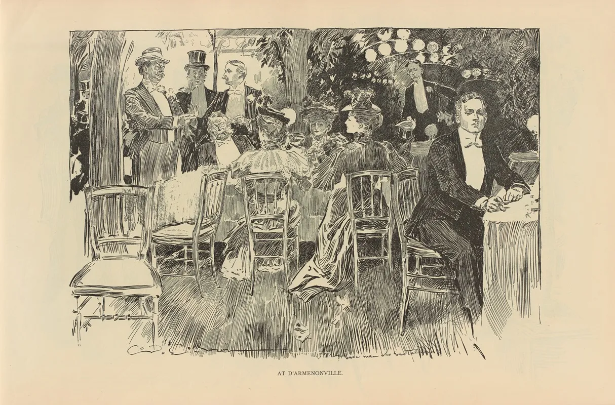 At Darmenonville 2 Wall Art by Charles Dana Gibson - High-Resolution Digital Print