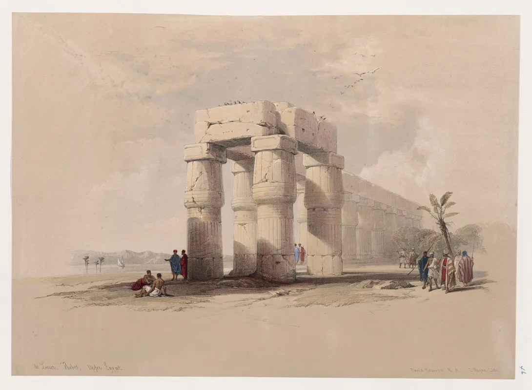At Luxor Thebes Upper Egypt Wall Art by David Roberts - High-Resolution Digital Print