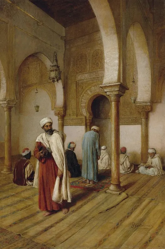 At Prayer In The Mosque Tunisia Wall Art by Federico Bartolini - High-Resolution Digital Print