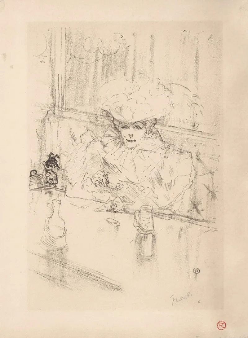 At The Brasserie Hanneton Wall Art by Henri de Toulouse-Lautrec - High-Resolution Digital Print