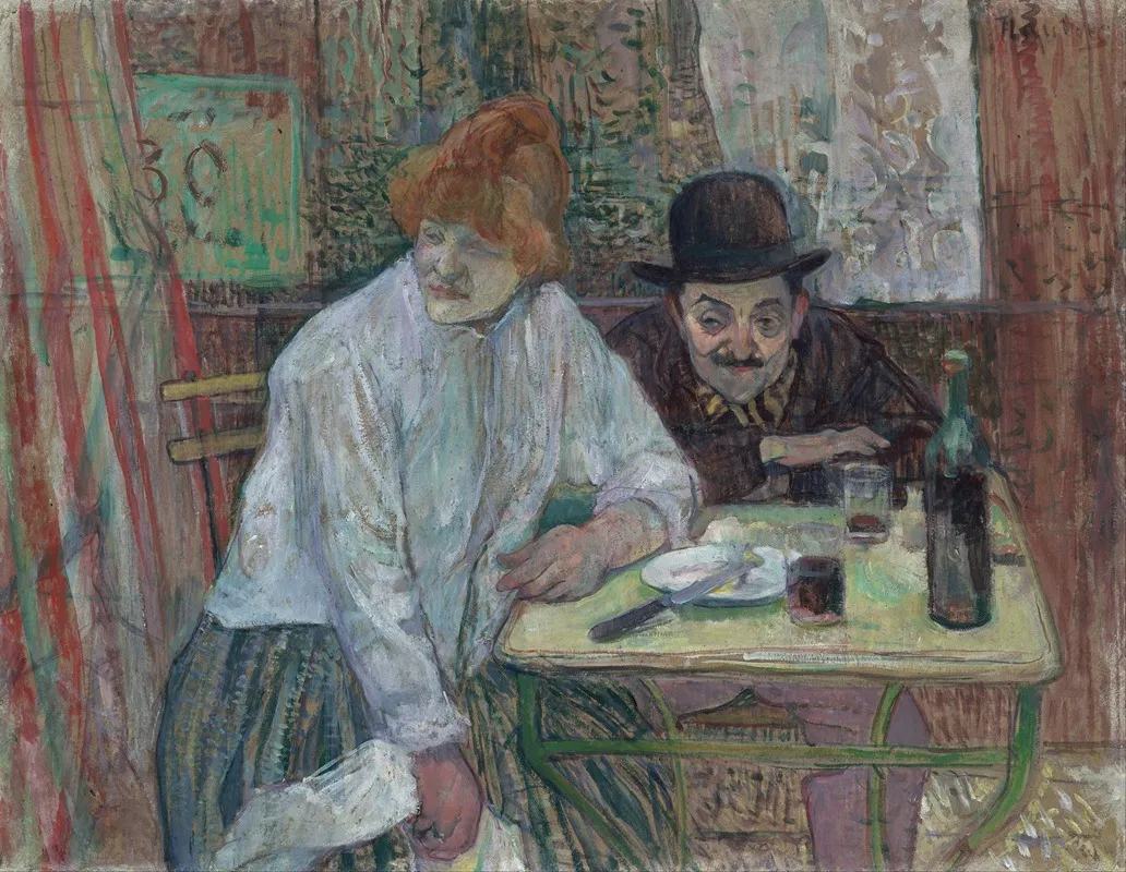 At The Cafe La Mie Wall Art by Henri de Toulouse-Lautrec - High-Resolution Digital Print