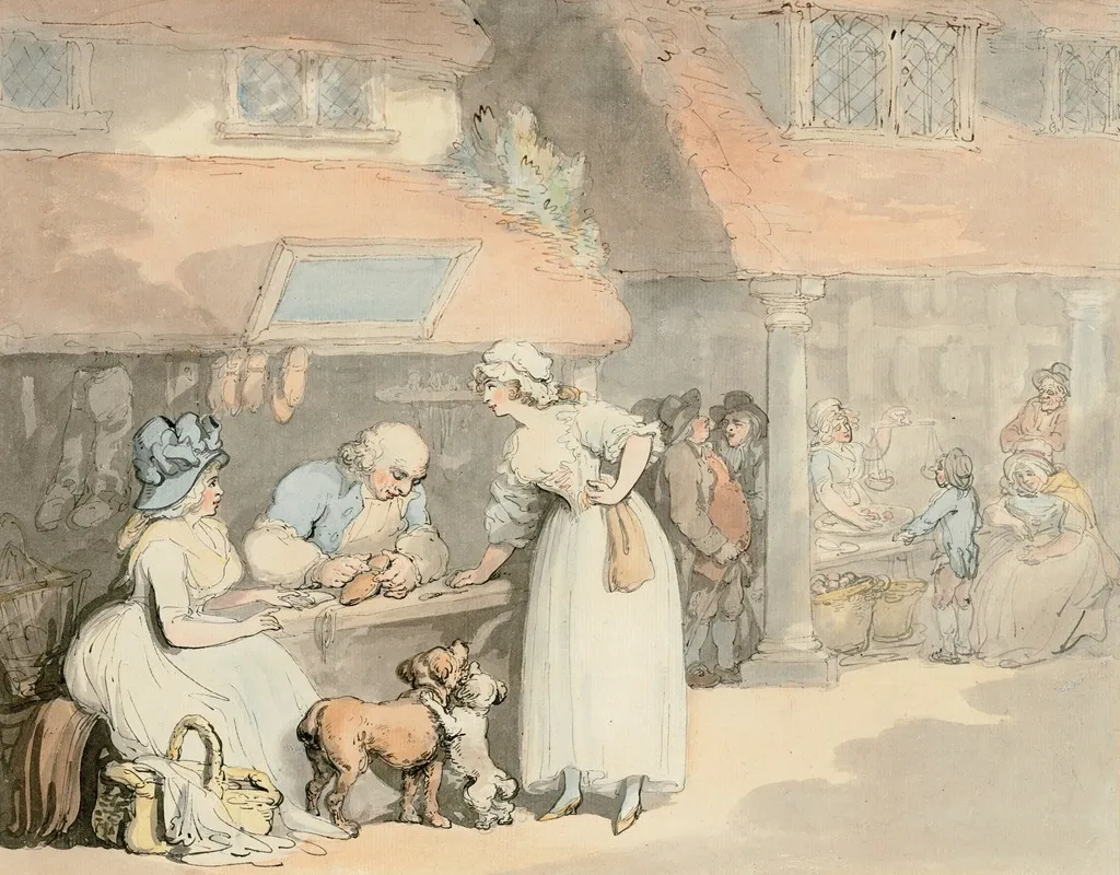At The Cobblers Wall Art by Thomas Rowlandson - High-Resolution Digital Print