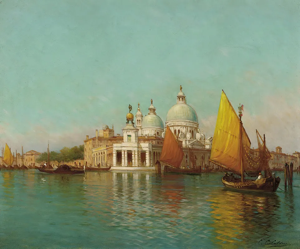 At The Entrance To The Grand Canal Venice Wall Art by Charles Clement Calderon - High-Resolution Digital Print
