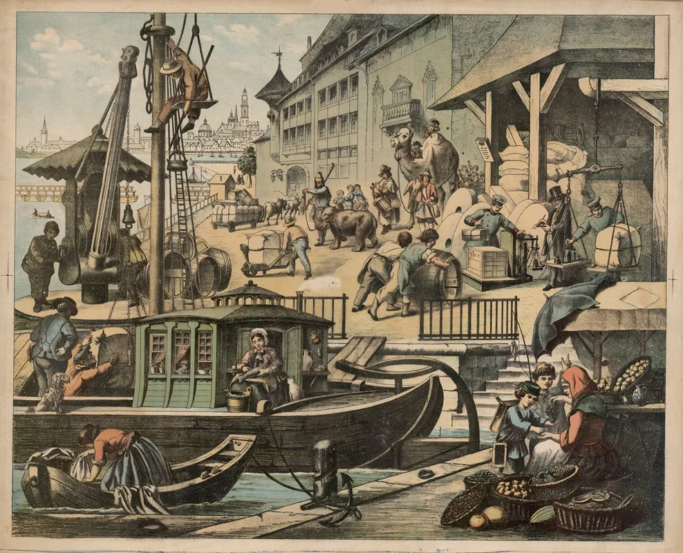 At The Harbor Wall Art by Fritz Sonderland - High-Resolution Digital Print