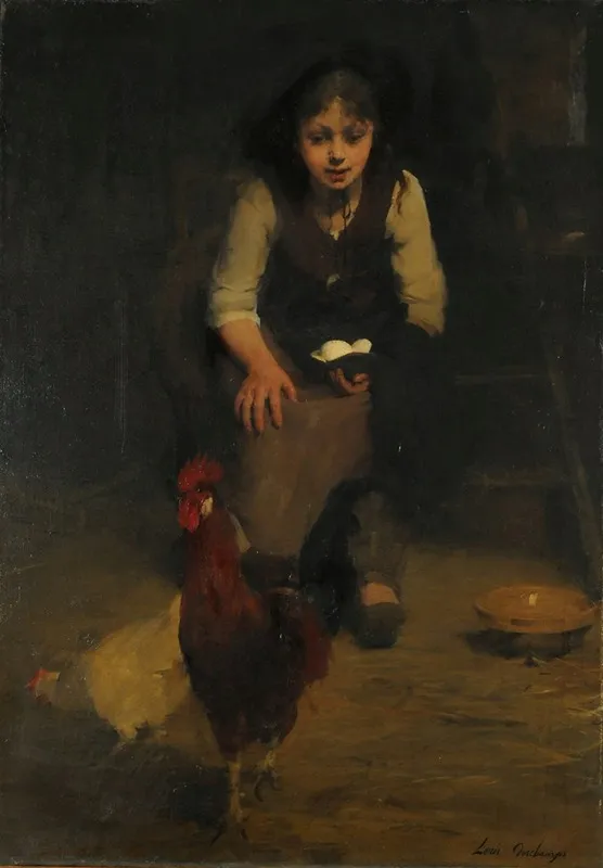 At The Henhouse Wall Art by Louis Deschamps   - High-Resolution Digital Print