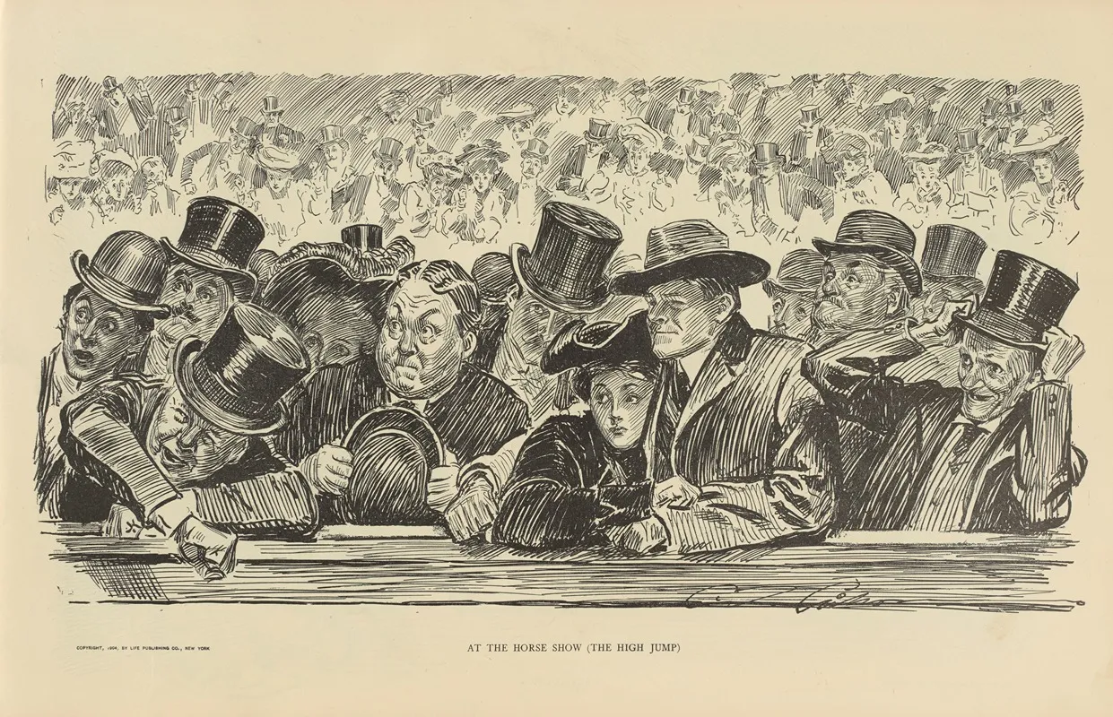 At The Horse Show The High Jump Wall Art by Charles Dana Gibson - High-Resolution Digital Print