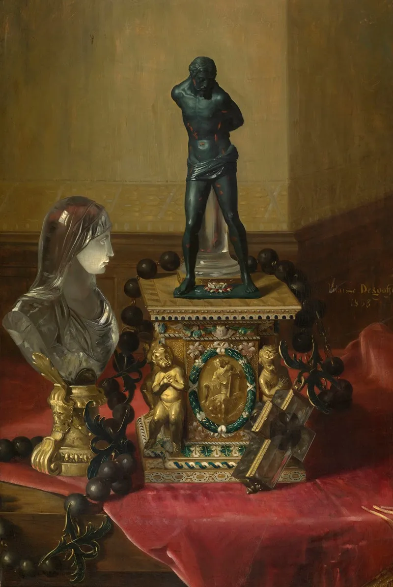 At The Louvre Wall Art by Blaise-Alexandre Desgoffe - High-Resolution Digital Print