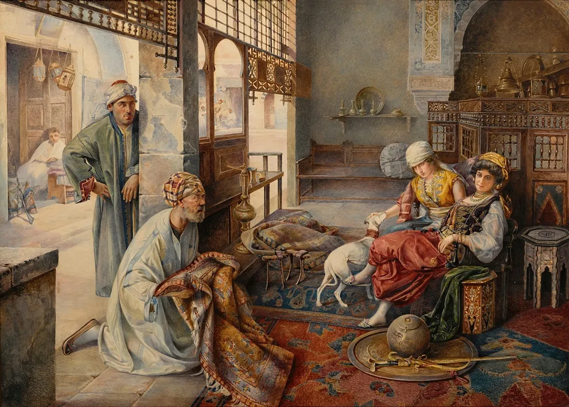 At The Rug Sellers Shop Wall Art by Tito Della Fralte - High-Resolution Digital Print