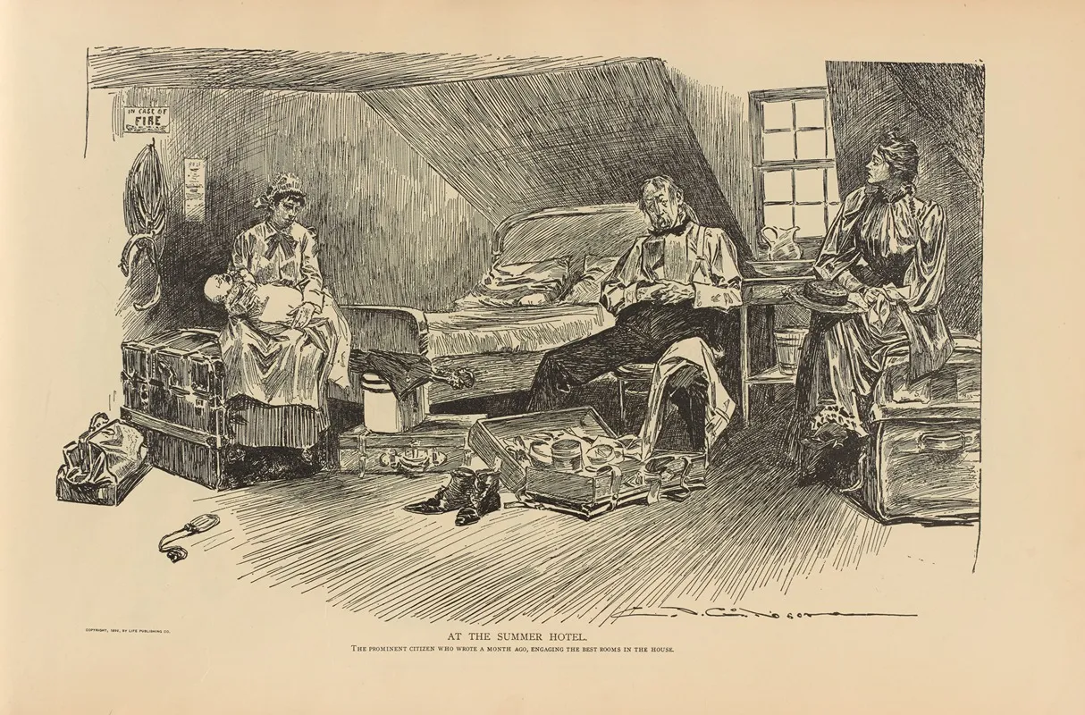 At The Summer Hotel 2 Wall Art by Charles Dana Gibson - High-Resolution Digital Print