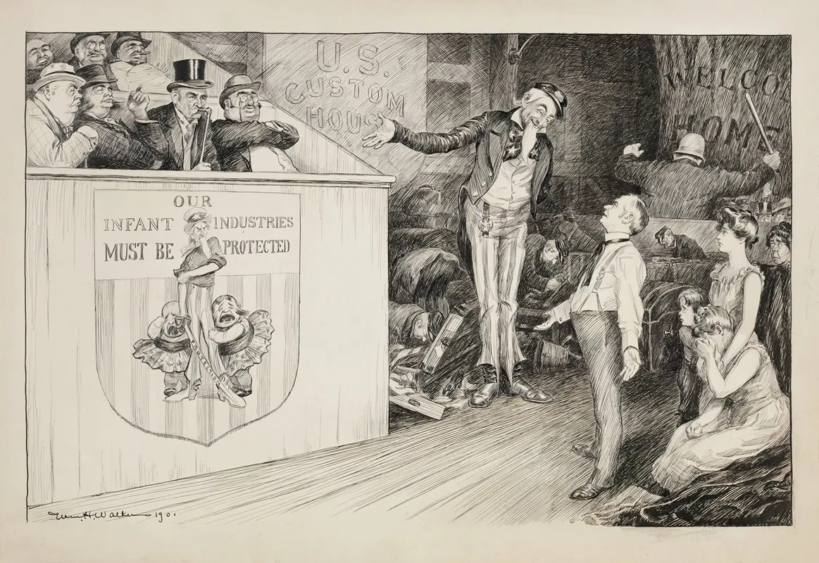 At The U S Customs House A Family Pleads With Uncle Sam As Officials Go Through Their Belongings