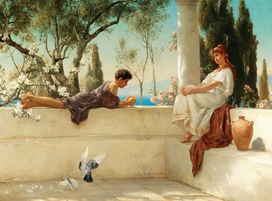 At The Veranda Wall Art by Albert Tschautsch - High-Resolution Digital Print
