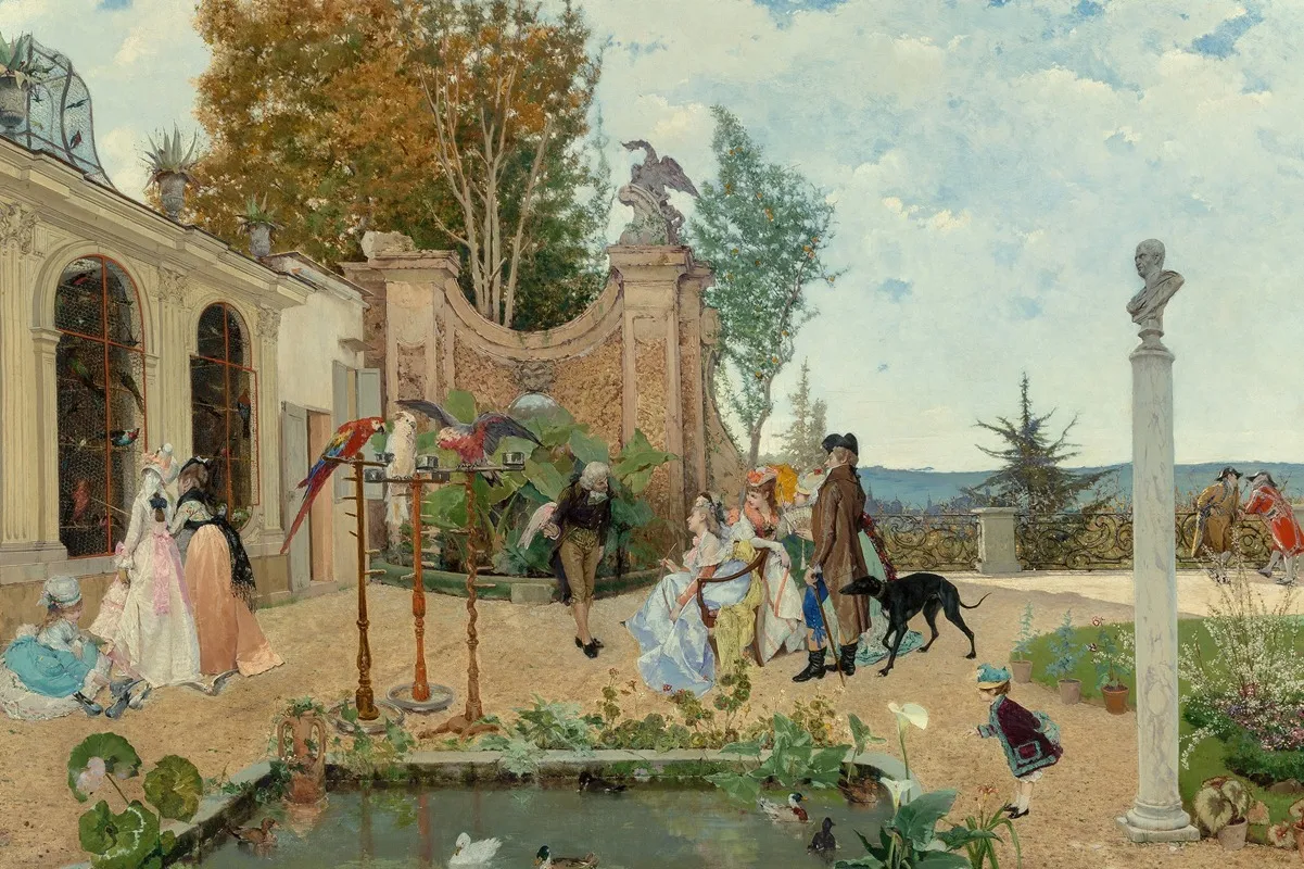 At The Villa Borghese Wall Art by Lorenzo Valles - High-Resolution Digital Print