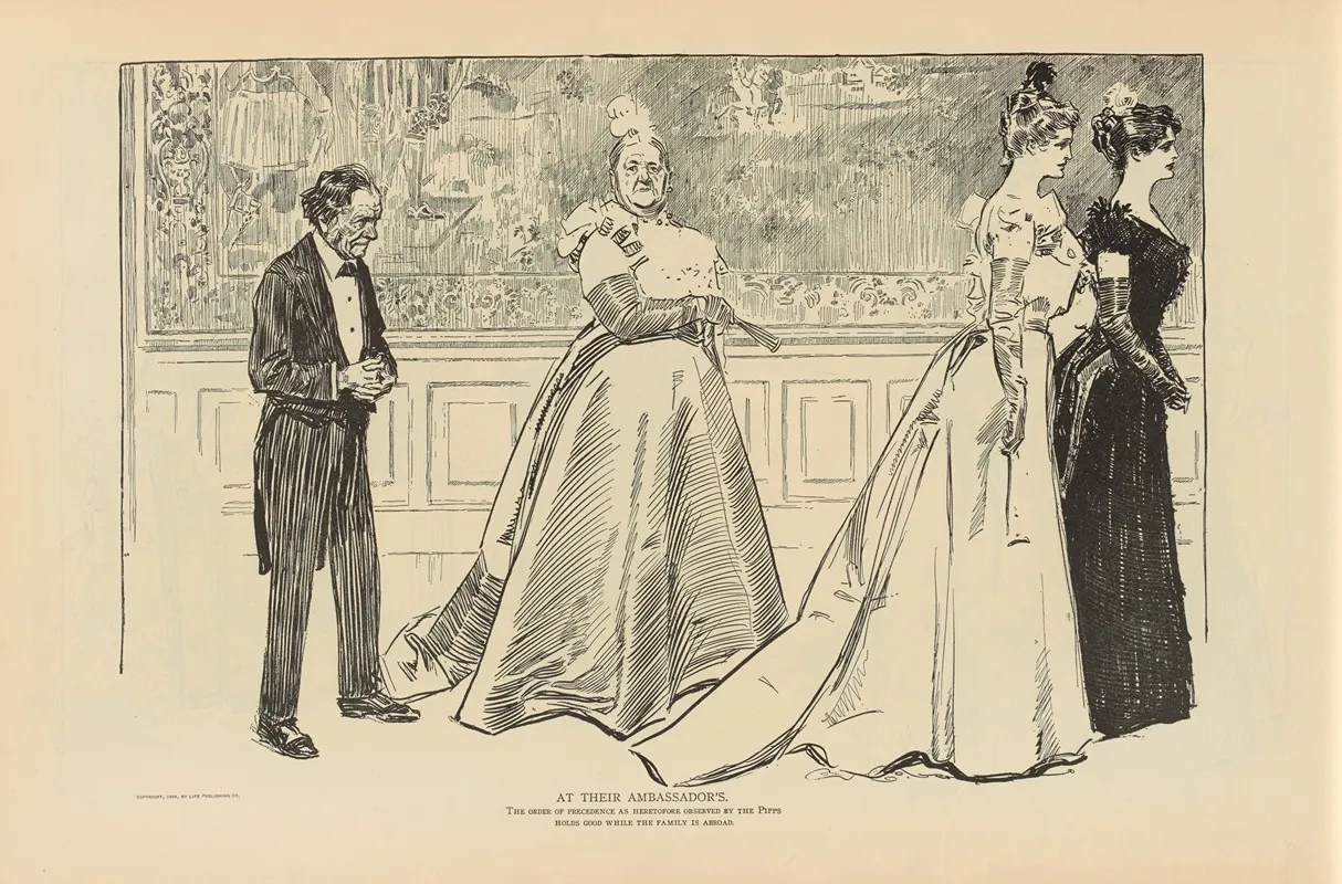 At Their Ambassadors Wall Art by Charles Dana Gibson - High-Resolution Digital Print