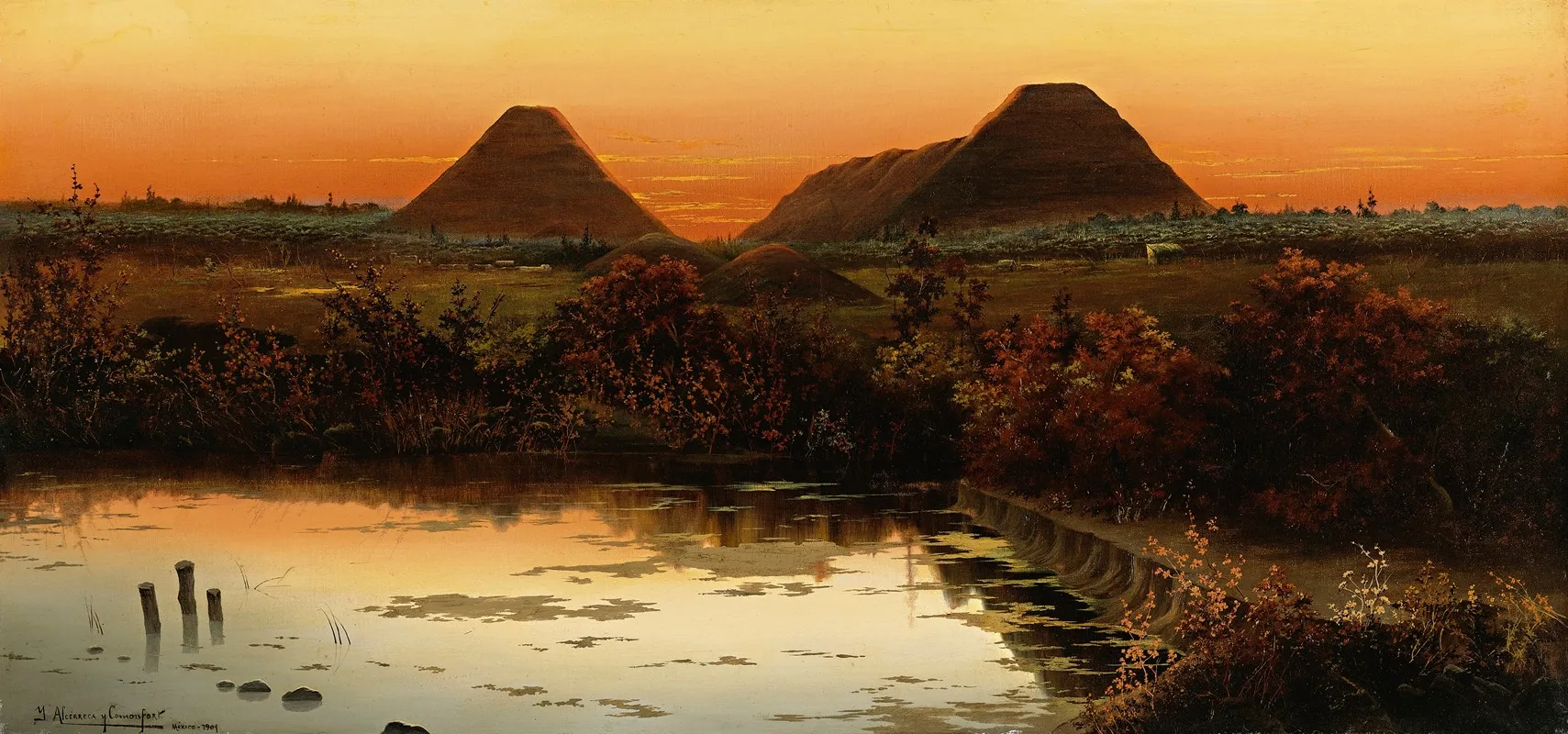 Atardecer Con Piramides Wall Art by Ygnacio Alcérreca y Comonfort - High-Resolution Digital Print