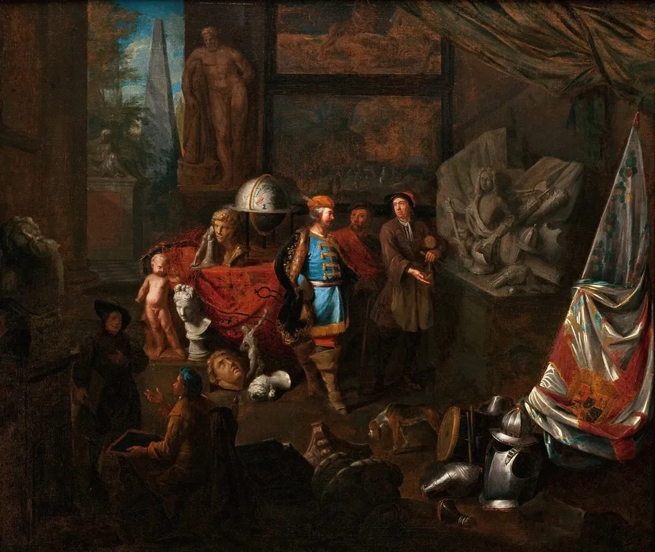 Atelier Of A Sculptor Wall Art by Balthasar Van Den Bossche - High-Resolution Digital Print