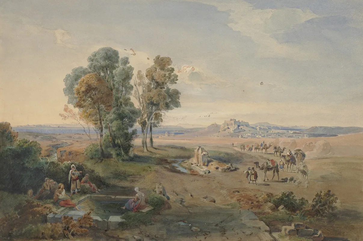 Athens Seen From The Well Wall Art by Carl Rottmann - High-Resolution Digital Print