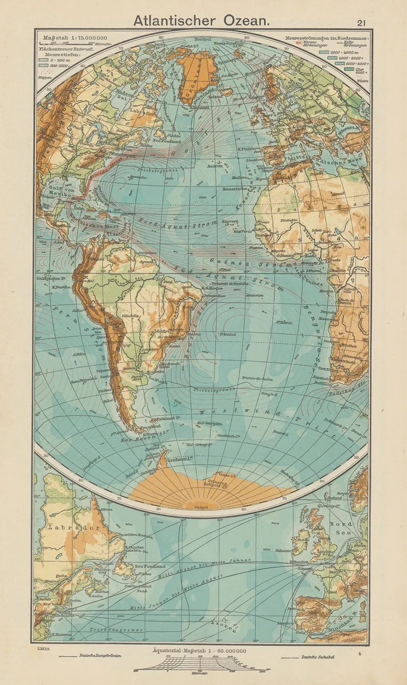 Atlantischer‎ ‎ozean 2 Wall Art by Carl Diercke - High-Resolution Digital Print