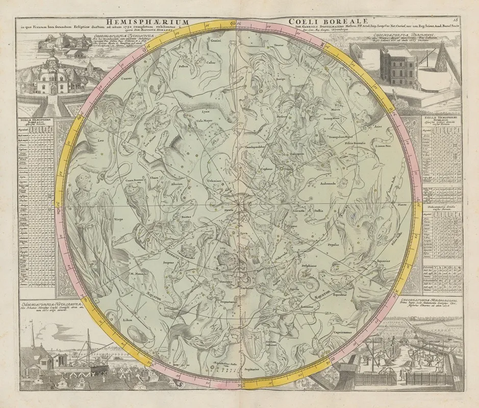 Atlas Coelestis Pl 18 Wall Art by Johann Gabriel Doppelmayr - High-Resolution Digital Print
