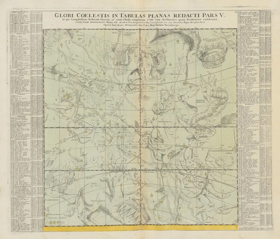 Atlas Coelestis Pl 24 Wall Art by Johann Gabriel Doppelmayr - High-Resolution Digital Print