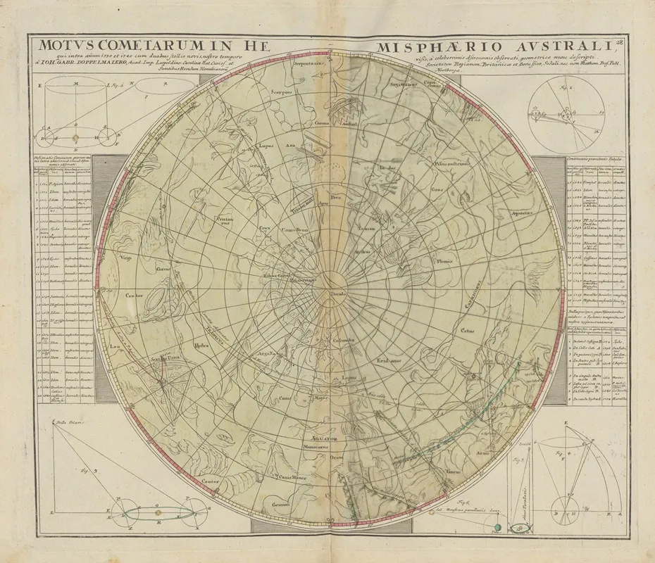 Atlas Coelestis Pl 28 Wall Art by Johann Gabriel Doppelmayr - High-Resolution Digital Print