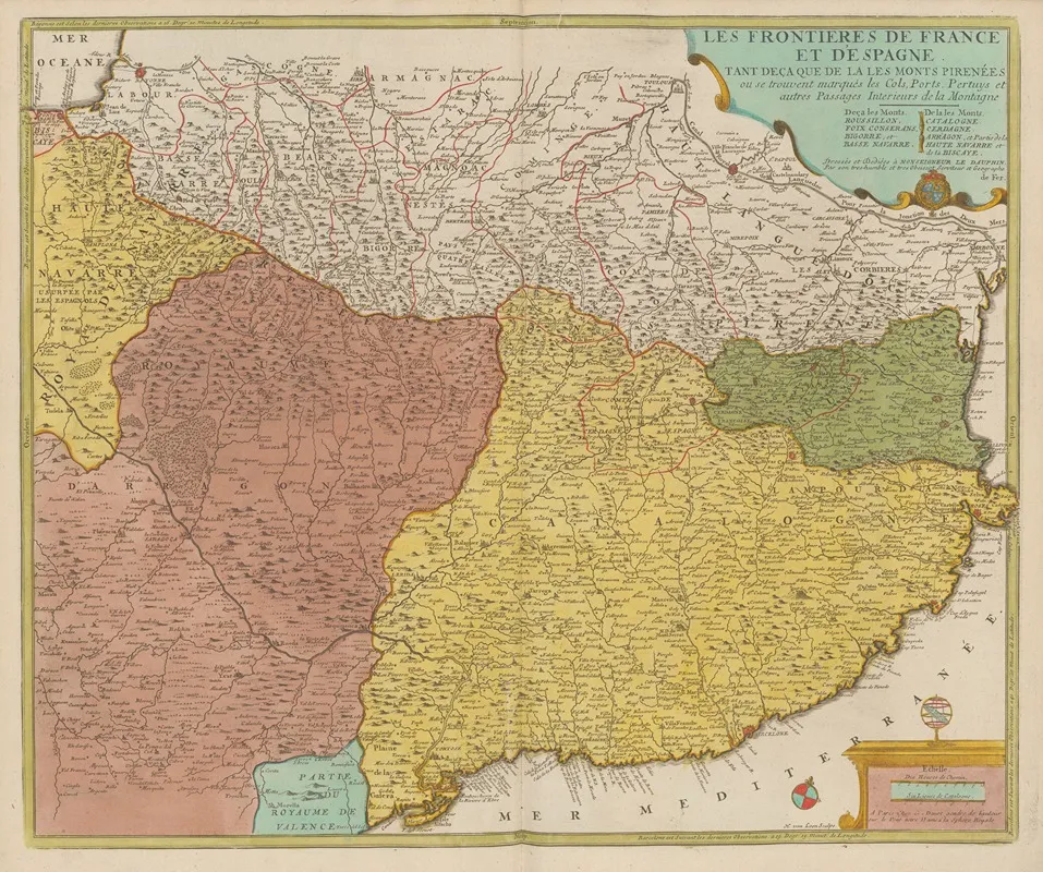 Atlas Nouveau Contenant Toutes Les Parties Su Monde Pl 010 Wall Art by Covens &amp; Mortier - High-Resolution Digital Print
