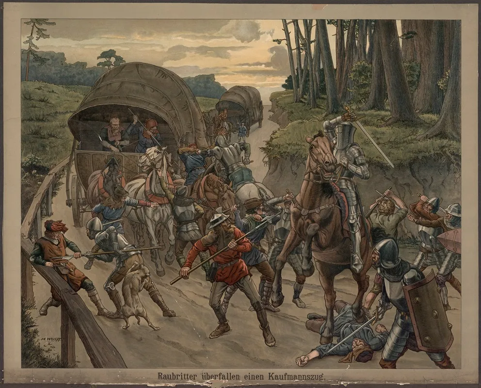 Attack On A Merchant Convoy Wall Art by Max Wulff - High-Resolution Digital Print