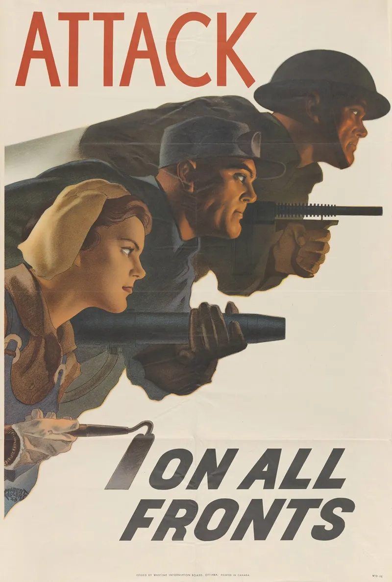 Attack On All Fronts Wall Art by Hubert Rogers - High-Resolution Digital Print