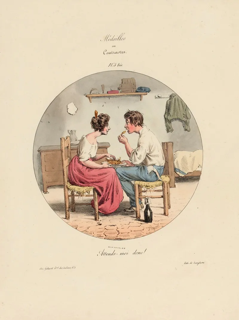Attends Moi Donc Wall Art by Edmé Jean Pigal - High-Resolution Digital Print