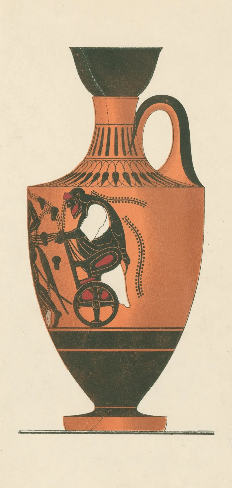 Attic Black Figure Lekythos Depicting Dionysus In A Chariot Pulled By A Sileni Team Wall Art by Albert Genick - High-Resolution Digital Print