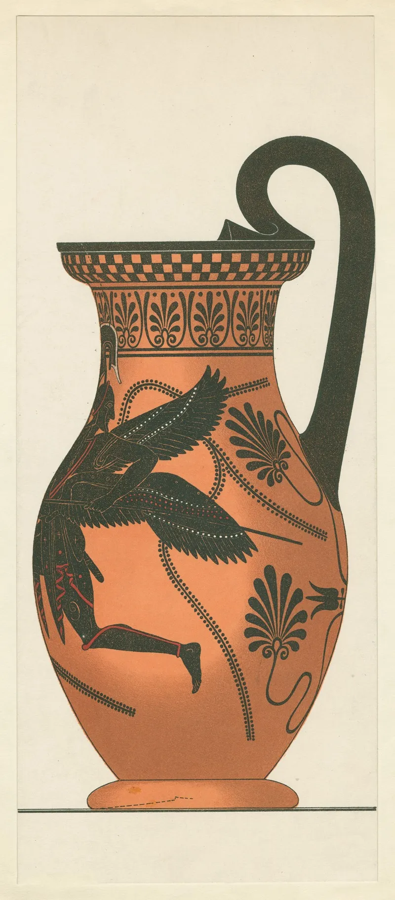 Attic Jug Late Black Figure Period Possibly Depicting The Winged Soul Of A Hero Wall Art by Albert Genick - High-Resolution Digital Print