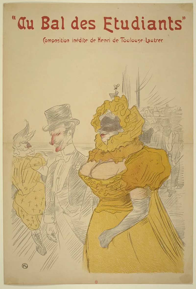 Au Bal Des Etudiants 2 Wall Art by Henri de Toulouse-Lautrec - High-Resolution Digital Print