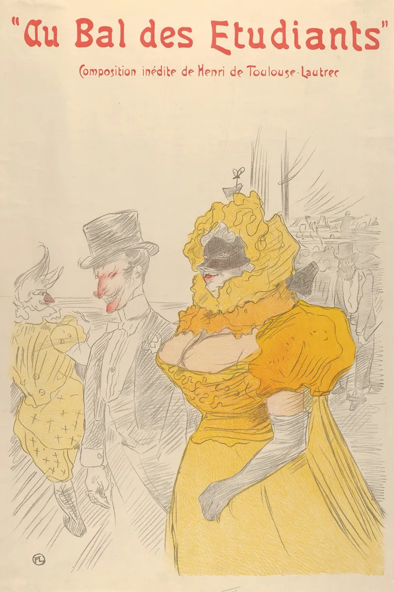 Au Bal Des Etudiants Wall Art by After Henri de Toulouse-Lautrec - High-Resolution Digital Print