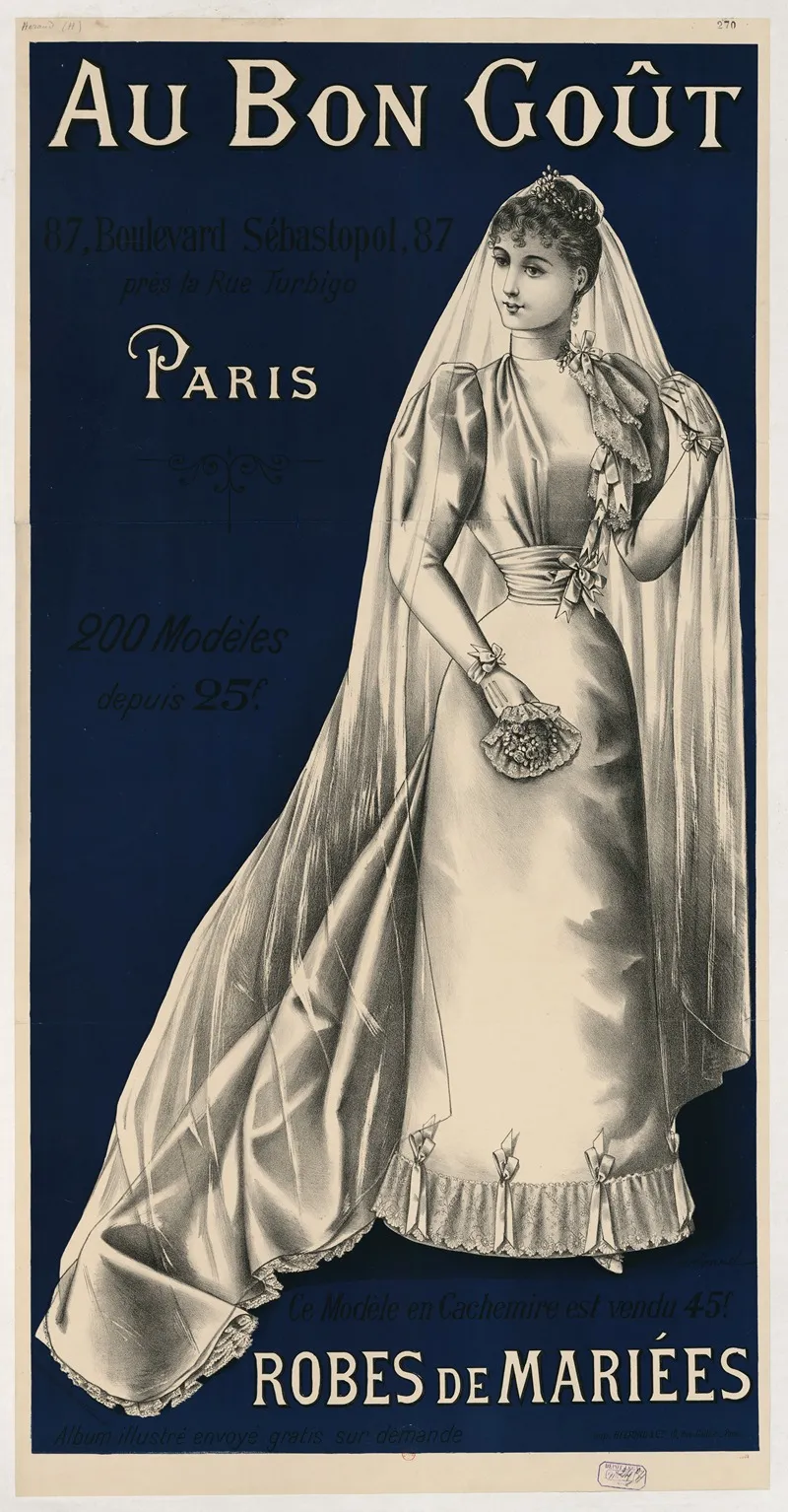 Au Bon Gout 87 Boulevard Sebastopol 87 Robes De Mariees Wall Art by Imp. Belfond &amp; Cie - High-Resolution Digital Print